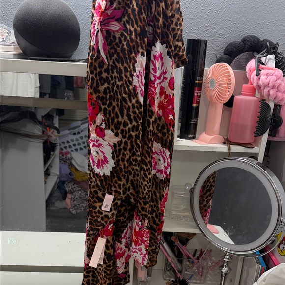 Leopard Print Floral Swimsuit Skirt Cover Up - Picture 3 of 6